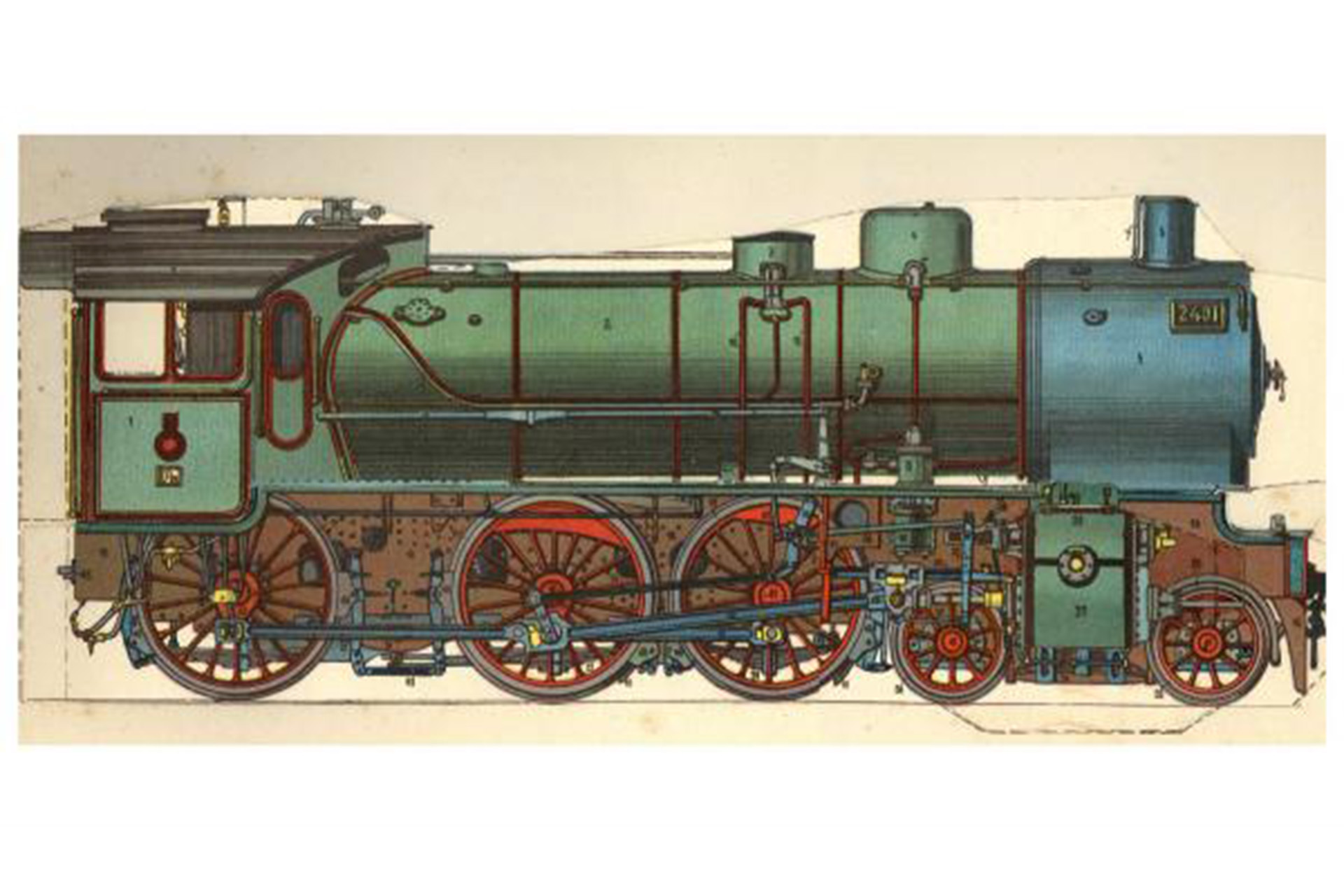 Eine Schnellzug-Lokomotive der königlich preußischen Staatsbahnen. 
